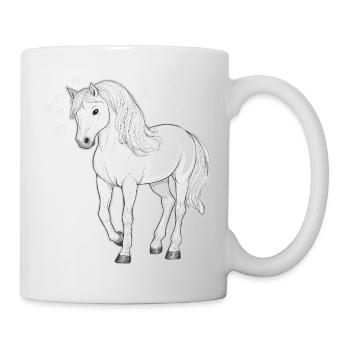 Cheval avec des étoiles - Mug blanc - blanc - Droite