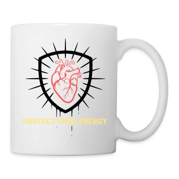 Protect Energy Herz Schild - Tasse - Weiß - Rechts