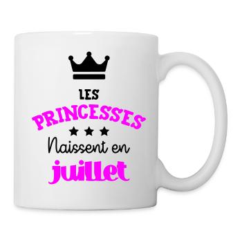 Princesse née en Juillet Joli Cadeau Naissance - Mug blanc - blanc - Droite