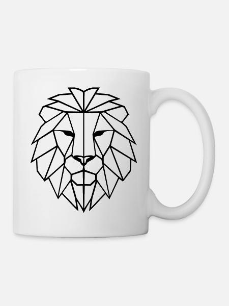 Lion Polygon - Mug - white