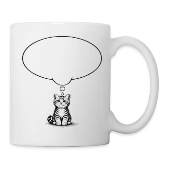 Katzenbaby_sitzend_mit_Denkblase - Mug - white - Right