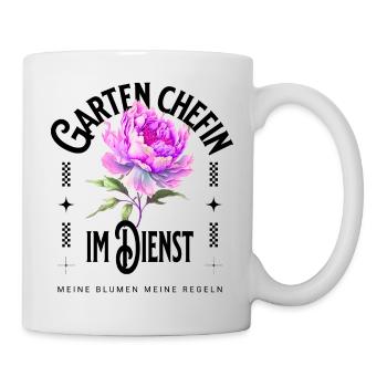 Die Gartenchefin - Deine Blumen, deine Regeln - Tasse - Weiß - Rechts