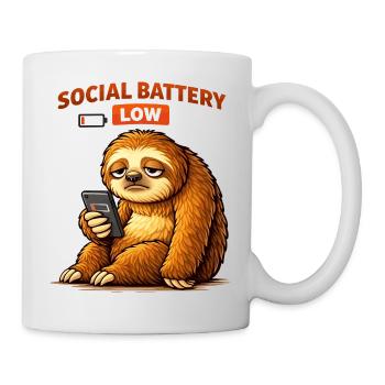 Schlechte Sozialbatterie niedrig - Tasse - Weiß - Rechts
