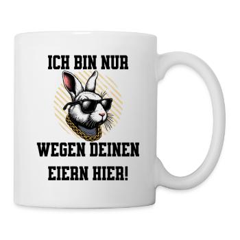 Hase mit Sonnenbrille Kette - Tasse - Weiß - Rechts