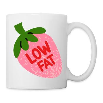 Fraise faible en gras, design de fruit amusant - Mug blanc - blanc - Droite