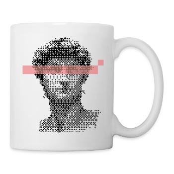 Digital David Michelangelo Pixel-Design - Tasse - Weiß - Rechts