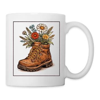 Boot Blooms Wildblumenstrauß - Tasse - Weiß - Rechts