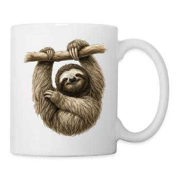Sloth on a branch – cozy sloth - Mug - white - Right