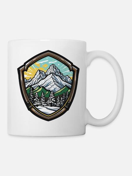 Alpines Berge - Tasse - Weiß