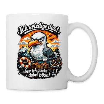 Ich mach das Möwe lustiger Büro Spruch - Tasse - Weiß - Rechts