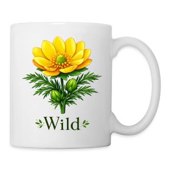 Adonis Beauty Yellow Wildflower Nature Floral Design - Mug - white - Right