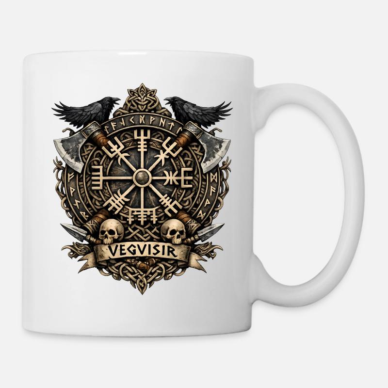 Vegvisir Nordischer Kompass - Tasse - Weiß