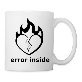Erreur intérieure – Cœur brisé en flammes - Mug blanc - blanc - Droite