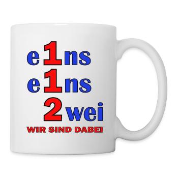 Eins Eins Zwei – Wir Sind Dabei - Feuerwehr - Tasse - Weiß - Rechts