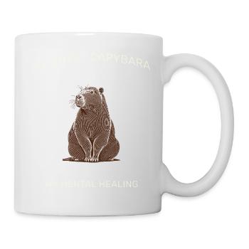 My Sweet Capybara – Aesthetic LineArt Design - Mug - white - Right