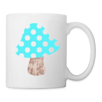 Champignons bleu clair points Points Pépinière Lucky Woodland - Mug blanc - blanc - Droite