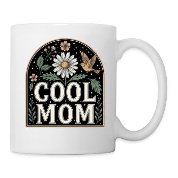 Cool Mom Blumen Vintage Design - Tasse - Weiß - Rechts