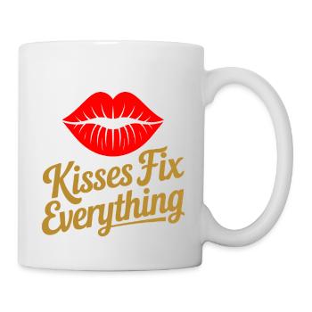 Kisses heal everything - Mug - white - Right