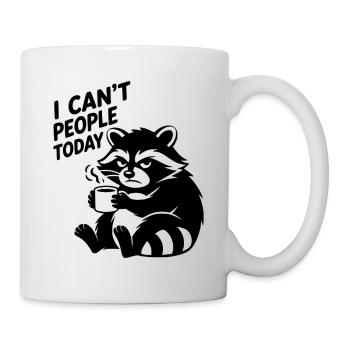 I Can’t People Today Raccoon Introvert Coffee Mood - Mug - white - Right