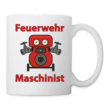 Feuerwehr Maschinist Cartoon - Tasse - Weiß - Rechts