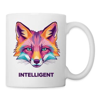 Geometrischer Farbfuchskopf - Tasse - Weiß - Rechts