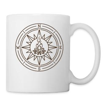 Outdoor Kompass Lagerfeuer Camping Natur Wandern - Tasse - Weiß - Rechts