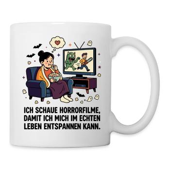 Horror Filme Abend Humor - Tasse - Weiß - Rechts