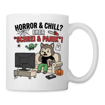 Scream and panic at Horror Chill - Mug - white - Right
