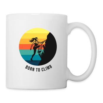 Klettermädchen, geboren, um Rainbow Bouldering zu besteigen - Tasse - Weiß - Rechts