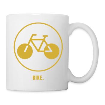Minimalistisches Rennrad Design – BIKE. (Edles Gol - Tasse - Weiß - Rechts