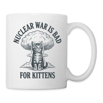 Chaton contre la guerre nucléaire - Mug blanc - blanc - Droite