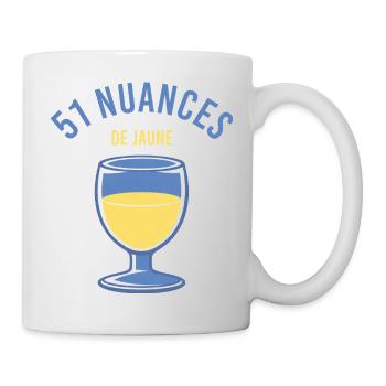 51 nuances de jaune - Pour les fans de pastis - Mug blanc - blanc - Droite