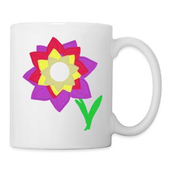 Blume Illustration Blumen Kinder Kind - Tasse - Weiß - Rechts