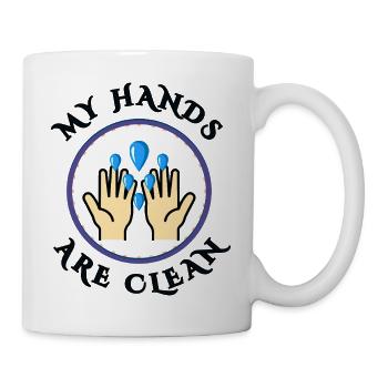 Saubere Hände - Tasse - Weiß - Rechts