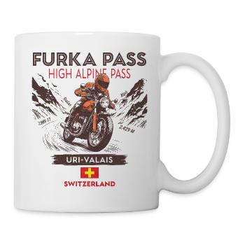 Furka Pass Switzerland -Motorcycle Mountain Pass - Mug - white - Right