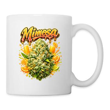 Mimosa-Graffiti-Druck - Tasse - Weiß - Rechts
