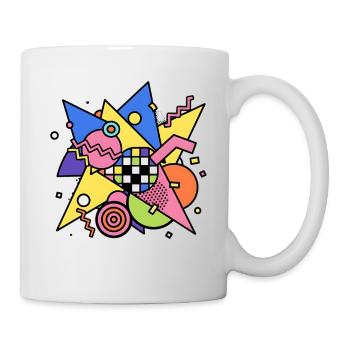 Abstraktes Geometrisches Muster 90s Style - Tasse - Weiß - Rechts