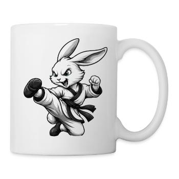 Karate Hase Dojo Kampfsport Fun Design - Tasse - Weiß - Rechts