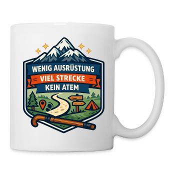 Wenig Ausrüstung Viel Strecke - Tasse - Weiß - Rechts