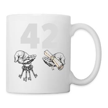 Quarante-deux clés et rouleau - Mug blanc - blanc - Droite