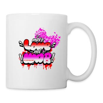Make Love Not War – Chemise rétro hippie statement - Mug blanc - blanc - Droite