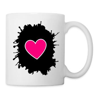 Magenta Heart on Black - Mug - white - Right