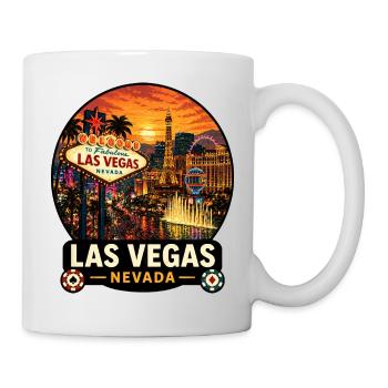 Las Vegas Nevada Sonnenuntergang Urlaub Design - Tasse - Weiß - Rechts