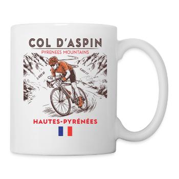 Col d'Aspin Cycling -Pyrenees Mountains- France  - Mug blanc - blanc - Droite