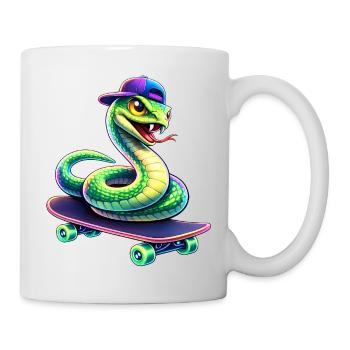 Neon Skate Snake Skateboard Animal - Tasse - Weiß - Rechts