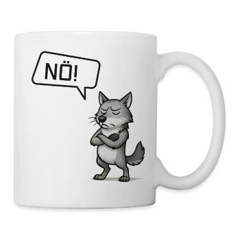 Nö! Wolf – Sturer Einzelgänger sagt Nein - Tasse - Weiß - Rechts