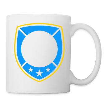Emblème du ballon de football bleu - Mug blanc - blanc - Droite