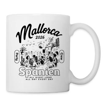 Mallorca 2026 Party Crew Spanien all night long - Tasse - Weiß - Rechts