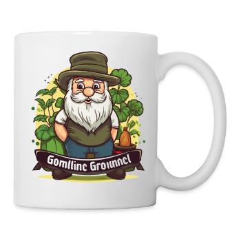 Garten-Gnom mit Glücksklee - Tasse - Weiß - Rechts