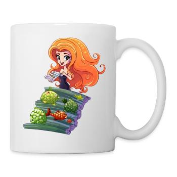 Sirène au niveau Logfisch - Mug blanc - blanc - Droite